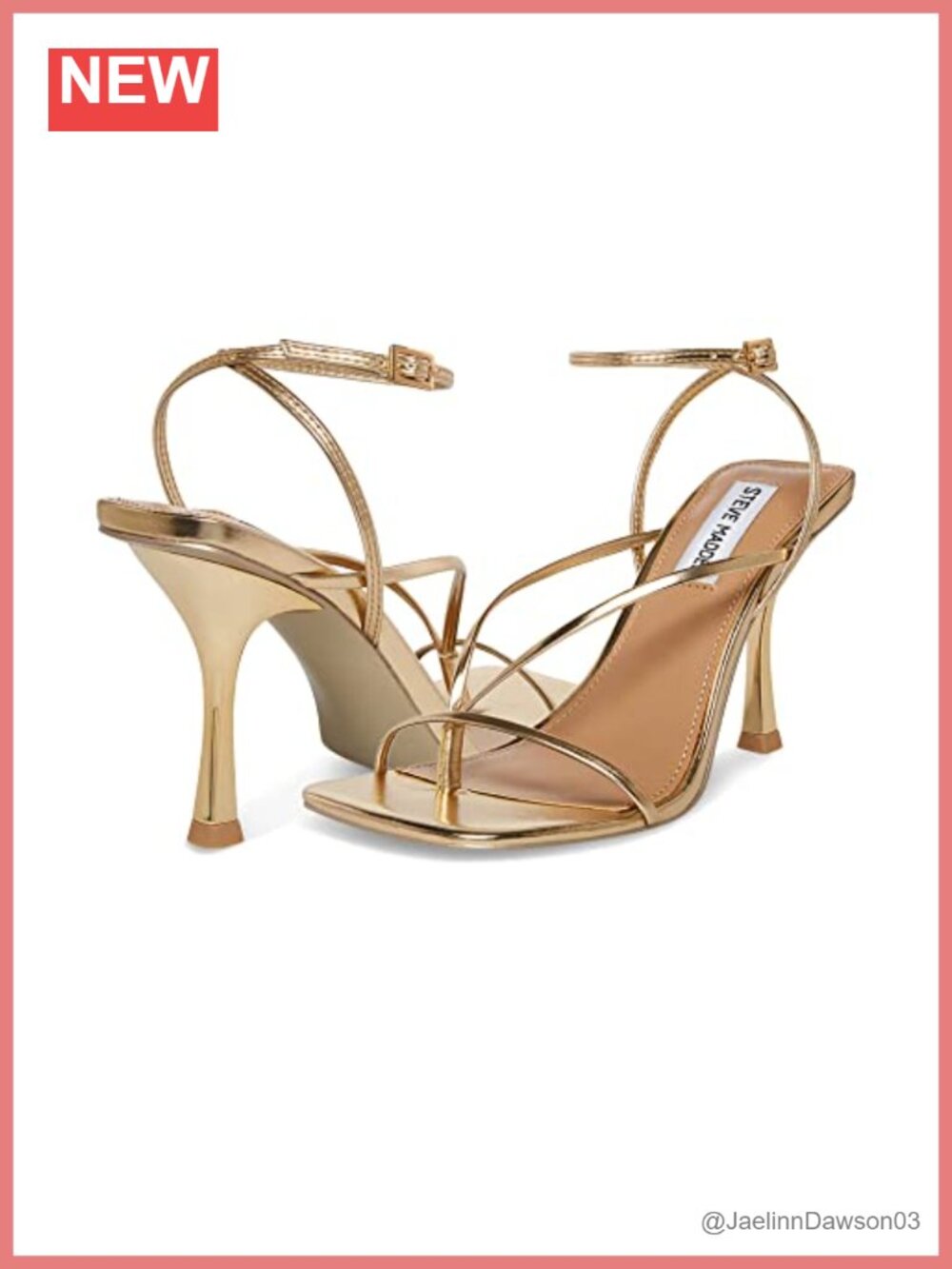 Faux Leather Heeled Sandals Stiletto Buckle Adjustable Square Toe 3.75 Inch
